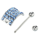 Belly Piercing Stainless Steel 316L In Blue Strass S5N3