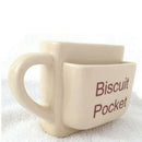 Creative Coffee Mug with Biscuit Cookie Dessert Pocket Funny Mug Ceramic Mu