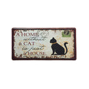 2x Retro Metal Car Plate Tin Sign Plaque HOME CAT Picture Bar Pub Man Cave