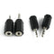 2pcs 2.5mm to 3.5mm Stereo Earphone Audio Adapter Connector for Cable