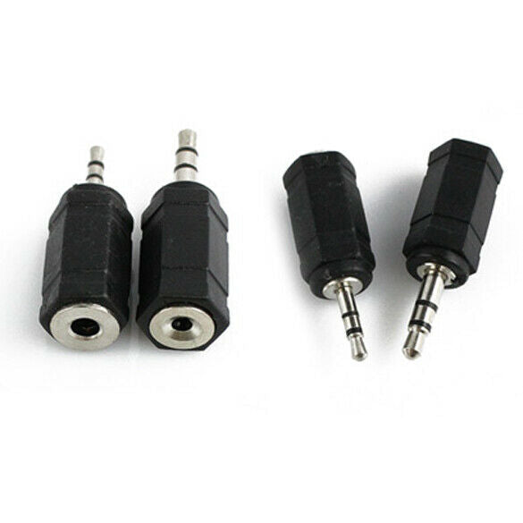 2pcs 2.5mm to 3.5mm Stereo Earphone Audio Adapter Connector for Cable