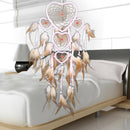 Five-rings Hearts Dream Catcher Wall Hanging Home Car Decor Craft Pink