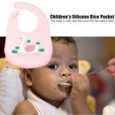 Cartoon Silicone Kids Bib Waterproof Baby Feeding Adjustable Apron (Pink)
