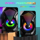 LED USB Wired Computer Speakers Stereo Bass Subwoofer Mini For PC Laptop Desktop