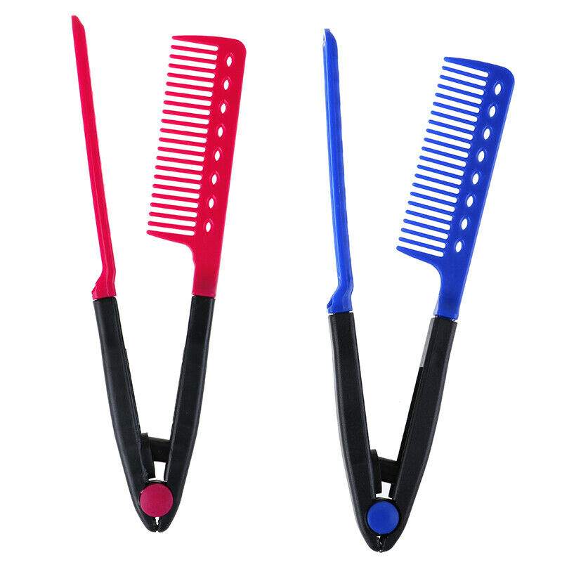 1x V Type Hair Comb Hair Straightener Combs DIY Haircut Anti-static Combs B Kw