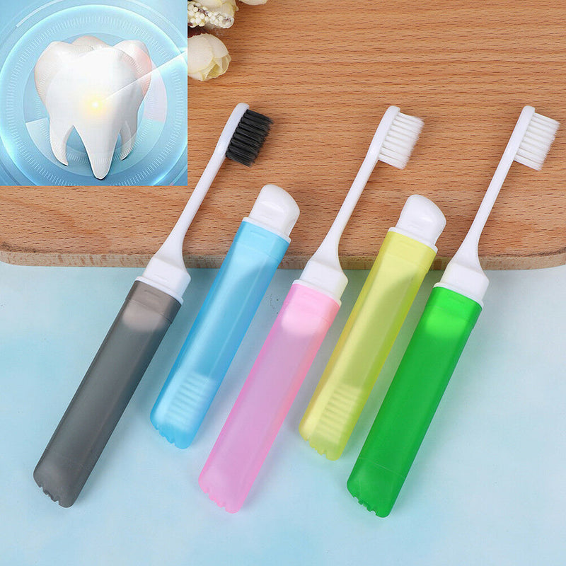 Portable folding outdoor travel camping toothbrush foldable toothbrush plast Bj