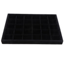 Black Velvet 30 Compartments Jewelry Storage Trays Holder Showcase Organizer