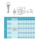 2 Pack Ball Lock Pins Ring Handle Ball Release Stainless Steel Ball 40mm