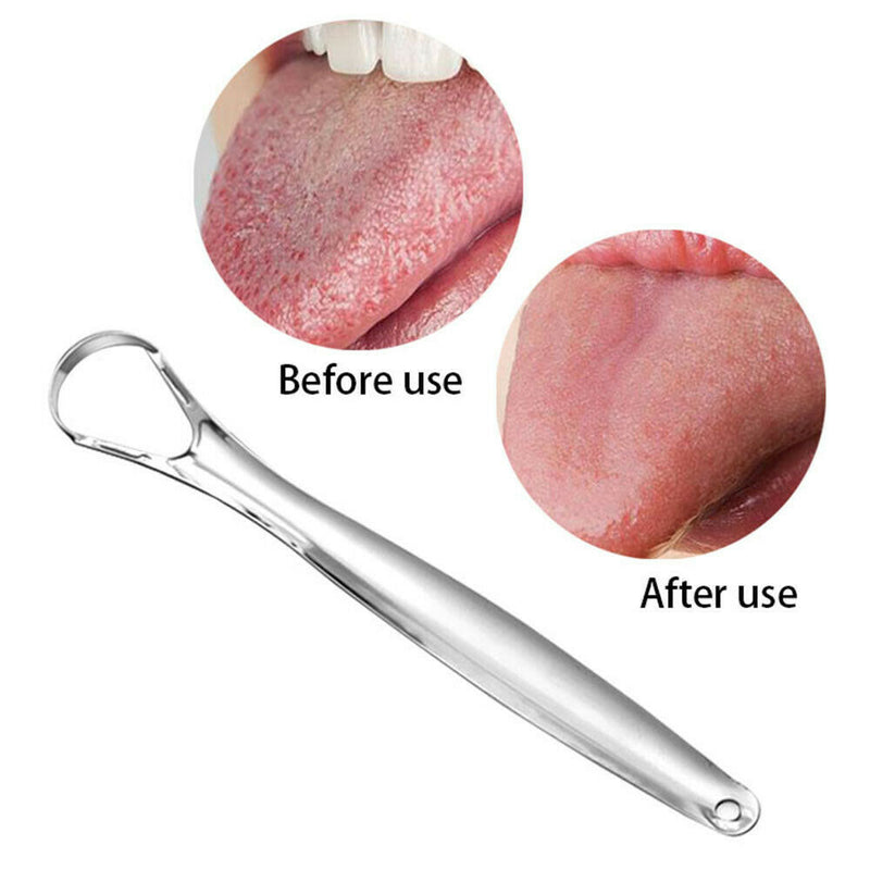 Stainless Tongue Scraper Fresh Breath Metal Cleaning Cleaner Tool for Oral Care/