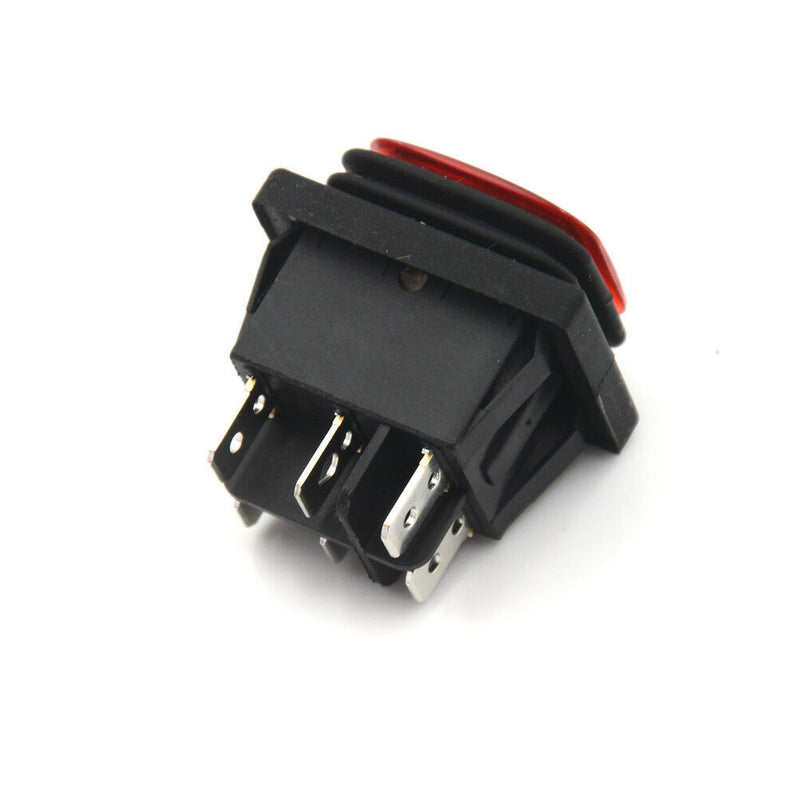 Red 3 Position 6Pin DC 12V Waterproof Car Boat LED Rocker Switch Latching B Pb