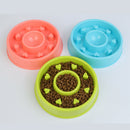 Pet Dog Slow Down Eating Feeder Dish Pet Cat Puppy Feeding Food Bowl Blue