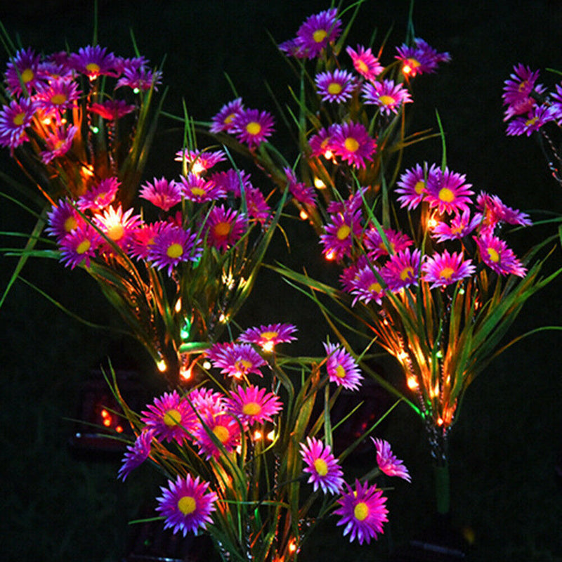 2pcs Solar Lights Ground Buried Light Waterproof Garden Flower Lamp (Pink) A