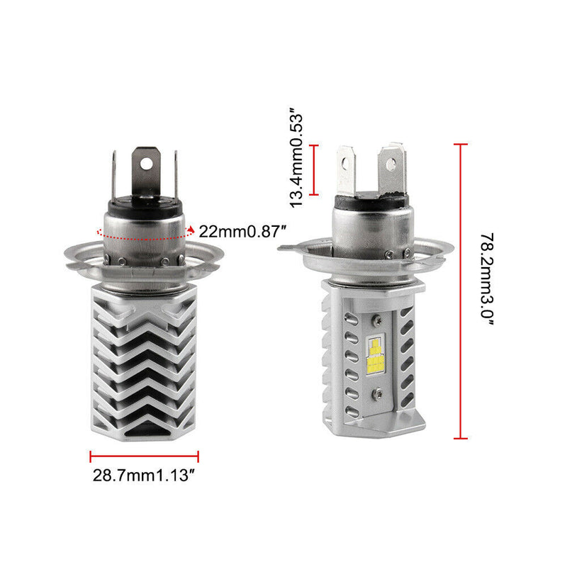 H4 9003 Motorcycle LED Headlight High Low Beam Light Conversion Headlamp 6500K
