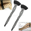Fancy Women Ladies Party Lace Top Fishnet Thigh High Hosiery Stockings Black New