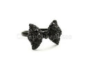 Fashion Black Rhinestone Crystal Bowknot Bow Tie Adjustable Ring Jewellery li