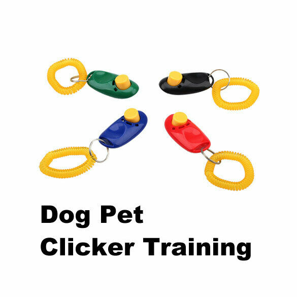 Dog Pet Click Clicker Training Trainer Aid Guide Wrist Band Accessories