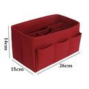 Women Fashion Felt Cloth Inner Bag Fits In Insert Handbag Multi-Pockets Cos A2X3