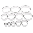 12pcs round shape cookie cutter slicers biscuit stainless steel cake mold FT