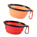2pcs Portable Dog Cat Puppy Fashion Silicone Collapsible Feeding Food Water