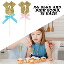 24pcs Glitter Clothes Cupcake Toppers Baby Shower Birthday Party Food Decor