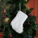 Christmas Stocking White Fluffy Plush Socks Candy Gift Bag Xmas Tree Decor