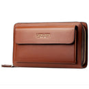 Leinasen Brand Men Wallets With Coin Pocket Zipper Double Zipper Male Walle