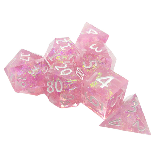 7PCS/Set DND MTG RPG Polyhedral Game Dices D4 D6 D8 D10 D12 D20 Pink