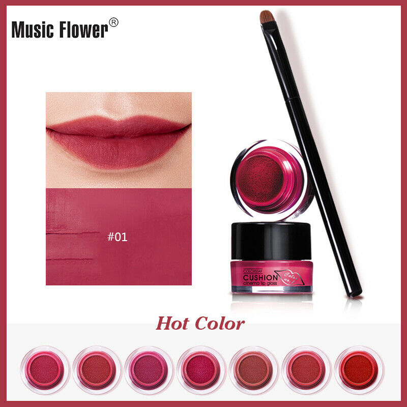 Music Flower Air Cushion Lipgloss With Brush Longlasting Moisturizer Lip Ma C3U2