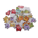 50Pcs DIY Wooden Novelty Cat Design Buttons Sewing Button Art Crafts 30mm