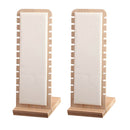 Set of 2, White Necklace Display Stand Pendant Holder Rack Leather Surface