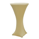 Beige Stretch Cocktail Poseur Dry Bar Pub Spandex Tablecloth Cover Party