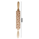 Wooden Snowflake Elk Embossed Rolling Pins Embossing Baking Cookies Biscuit