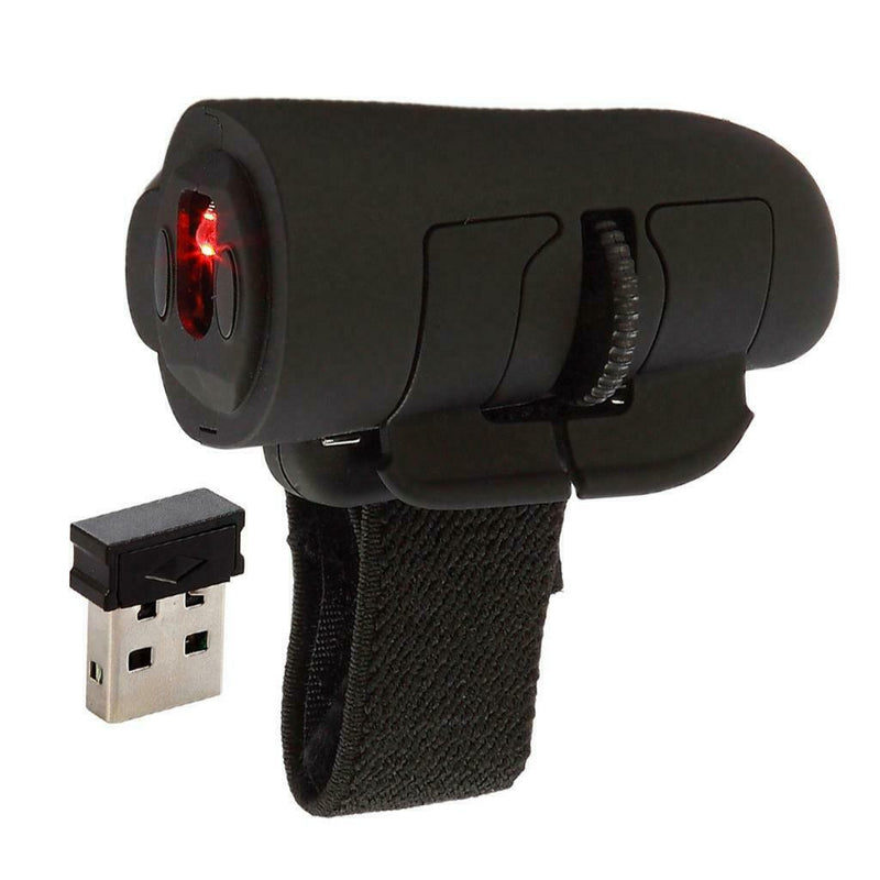 2.4G Wireless USB Finger Mouse Handheld Trackball Mice for Laptop PC - Black