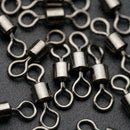 250pcs Barrel Rolling Swivels Snaps Strong Fishing Line Connector Solid Rin P5M4