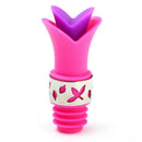Pink creative practical Lily wine cork silicone food grade durable wine pou C9J5