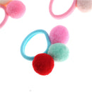 2Pcs Cute 3 Balls Elastics Hair Holders Bands Gum Fashion Kids Children Cand JS