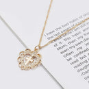 Creative Women Heart Cross Geometric Hollow Pendant Necklace Clavicle Chain