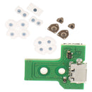 9x Conductive Rubber Pad for Sony PS4 Controller w/ USB Charging Port Board