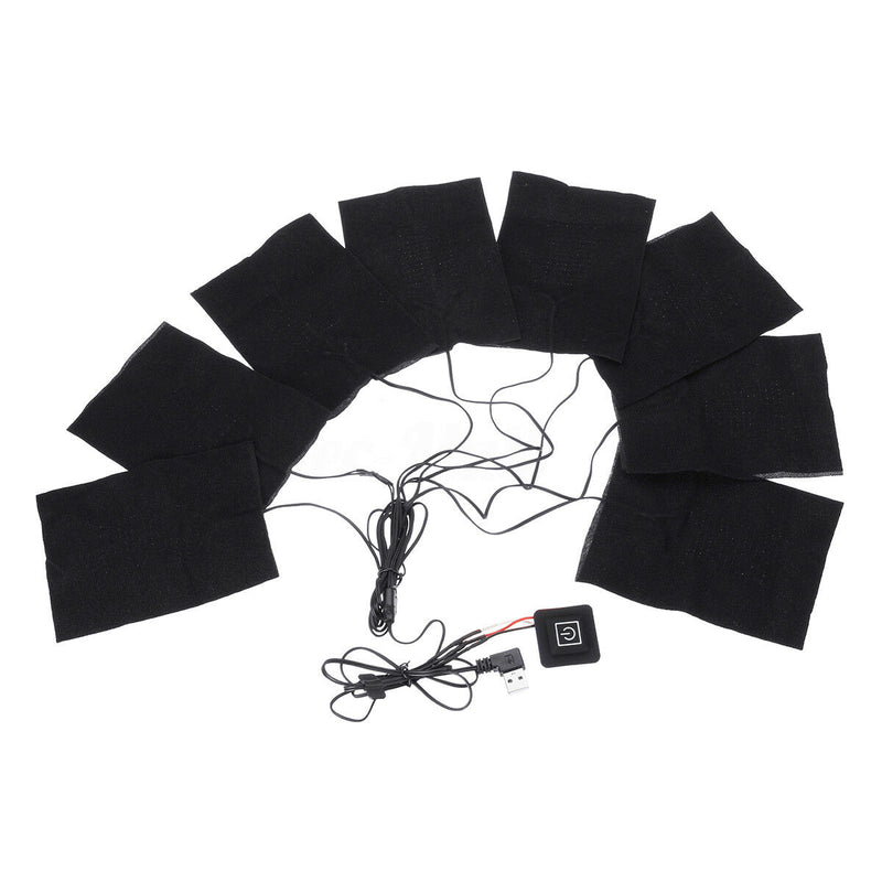 Clothes Heating Pad Adjustable Temp Thermal Clothing Jacket Electric 8 In 1 USB