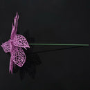 Glitter Hollow Christmas Artificial flowers Adornment Purple