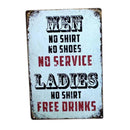 20x30cm Metal Tin Sign Poster Wall Plaque Bar Tavern Garage Plate Men&Ladies