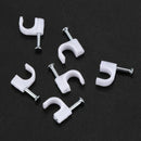 1 Bag(100Pcs) of 6MM Telephone Net Cable Clips With Steel Nail-White X2L2