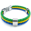 Jewelry Bracelet, Brazilian flag of Brazil Bracelet, Leather Alloy, Male fo