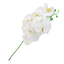Lifelike Silky 93cm Artificial Phaleanopsis Orchid 9 Heads Flowers White