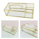 Rectangular Clear Glass Paper Tissue Box Decorative Glass Napkin Storage Box
