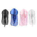 4pcs Soft Silk Durag Long Tail Cap Headwrap Headscarf Muslim Chemo Cap