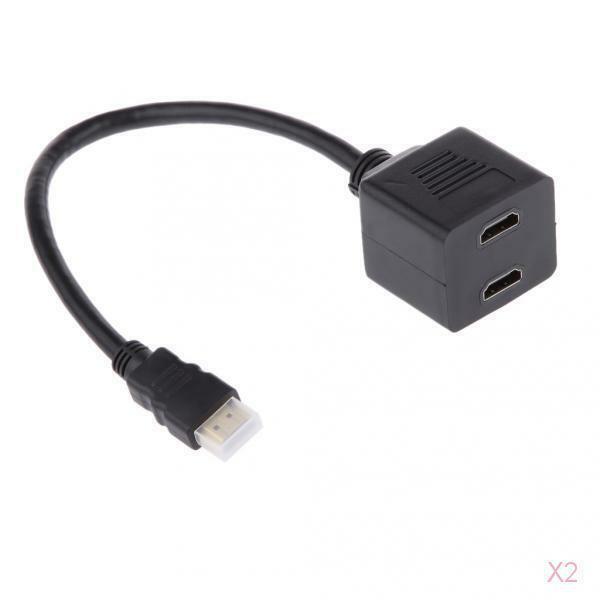 2Pack Fast Speed HDMI Male to 2X HDMI Female Y Splitter Switch Adapter Cable