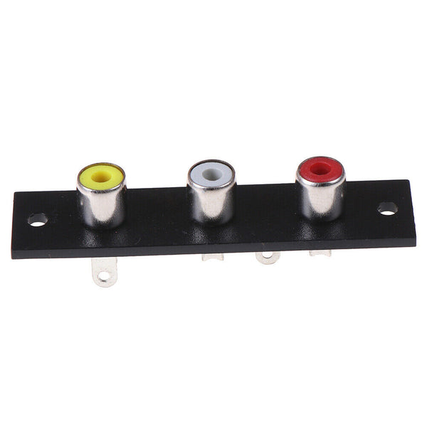 3 way RCA terminal wall panel plate input phono chassis socket audio adap JR