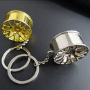 1pc Cute Car Metal Wheel Keychain Keyfob Engine Fob Key Chain Ring Keyring
