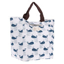Portable Canvas Waterproof Thermal Insulation Lunch Travel Handbag(Whale)